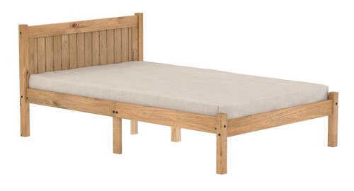 All pine waxed wood - pine,waxed, bed