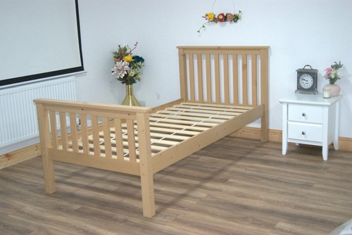 Pine wooden single bed - bed, 3ft