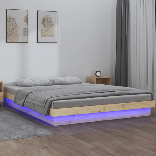 Rustic wooden double size - wooden, bed