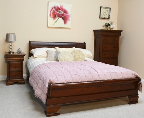 Mahogany sleigh bed frame - bed, |