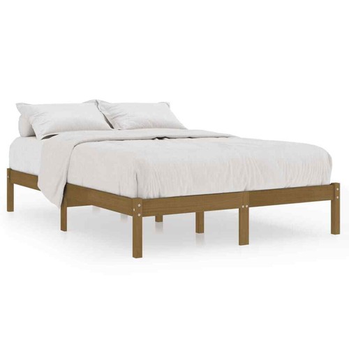 White bed wooden frame solid - wooden,