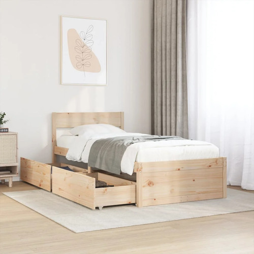 Rustic wooden single size 90cm - wooden,