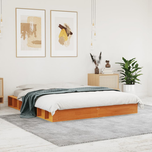 Bed frame brown - frame, pinewood
