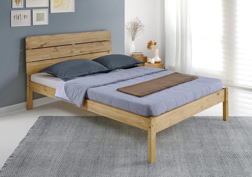 Waxed pine bed - in, 4'6ft