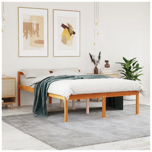 Wooden bed frame brown - bed,