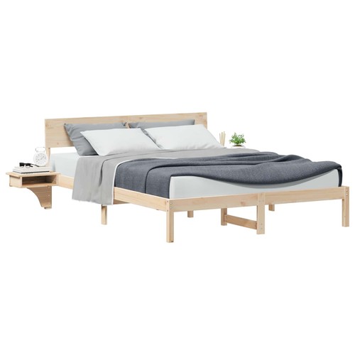 Bed frame with - headboard, solid
