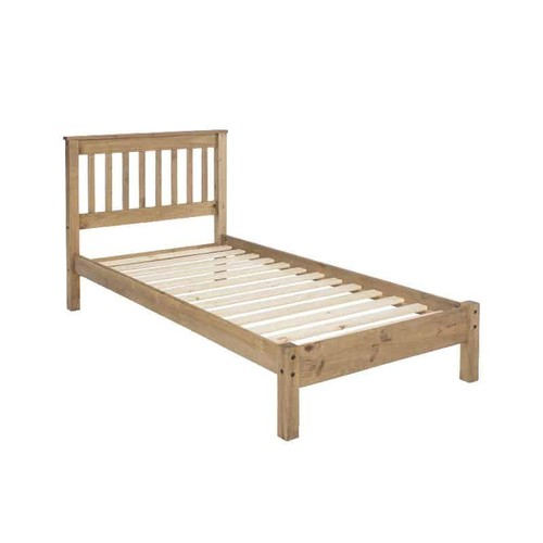 Pine single bed - pine, slatted
